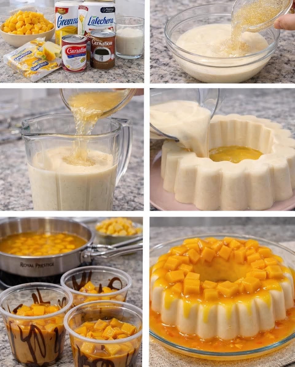 🥭🍮✨ GELATINA CREMOSA DE MANGO ✨🔥