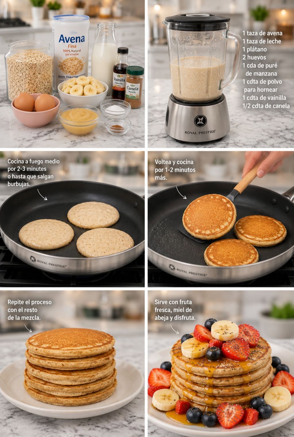 🥞✨🔥 HOTCAKES DE AVENA SALUDABLES Y ESPONJOSOS 🔥🍌