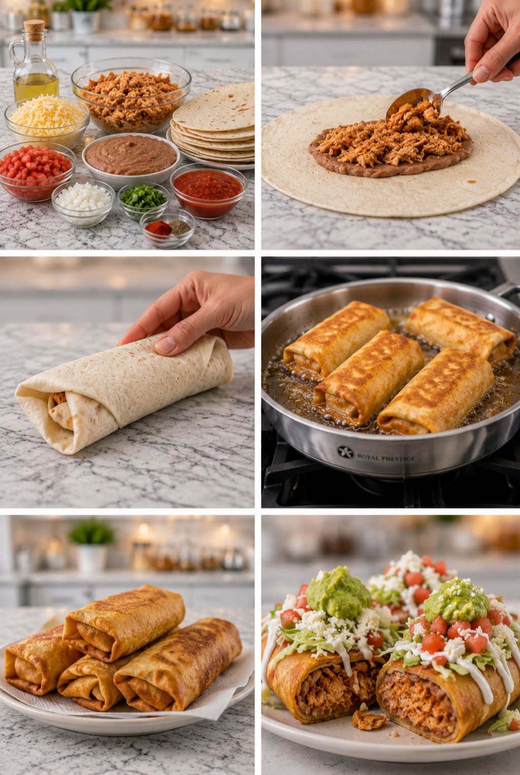 🌯🔥✨ CHIMICHANGAS GIGANTES DORADAS Y RELLENAS ✨🧀🤤