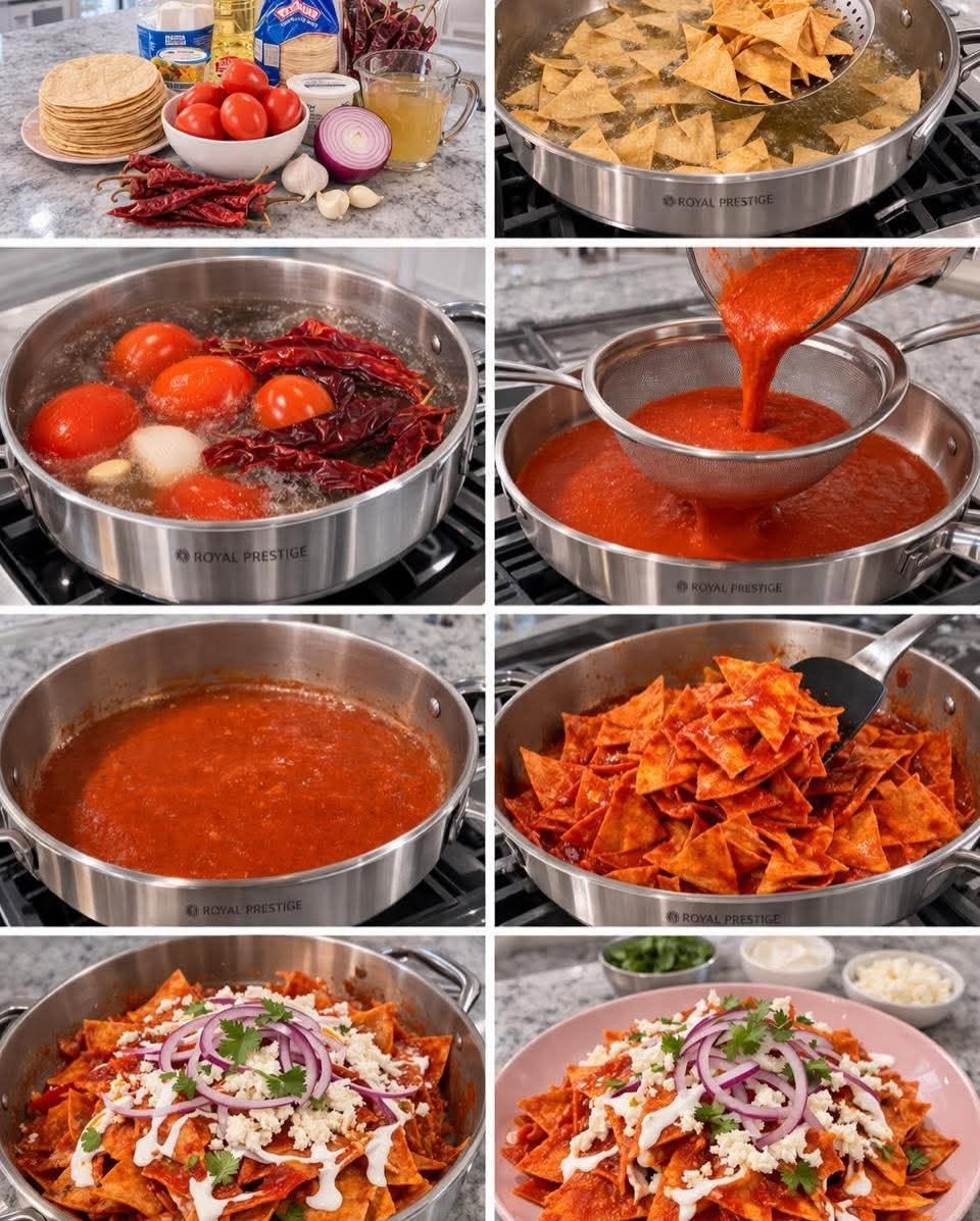 🔥🌮✨ CHILAQUILES ROJOS CRUJIENTES NIVEL FONDITA ✨🌶️🤤