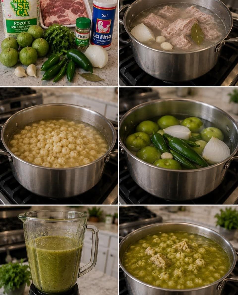 🍲🔥✨ POZOLE VERDE CASERO PASO A PASO ✨🌽🤤