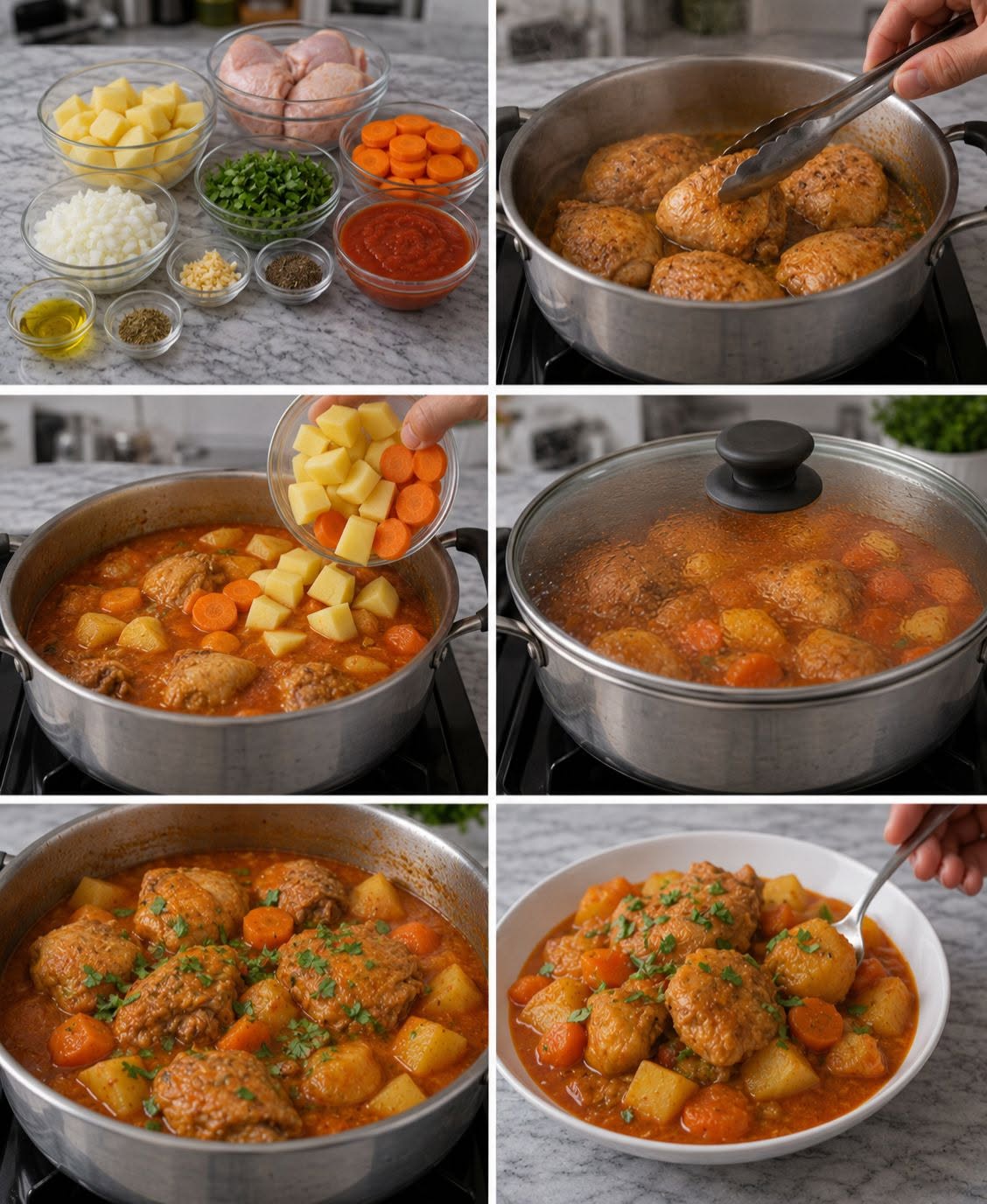 🍗🥔🥕 POLLO GUISADO CON PAPAS Y ZANAHORIA 