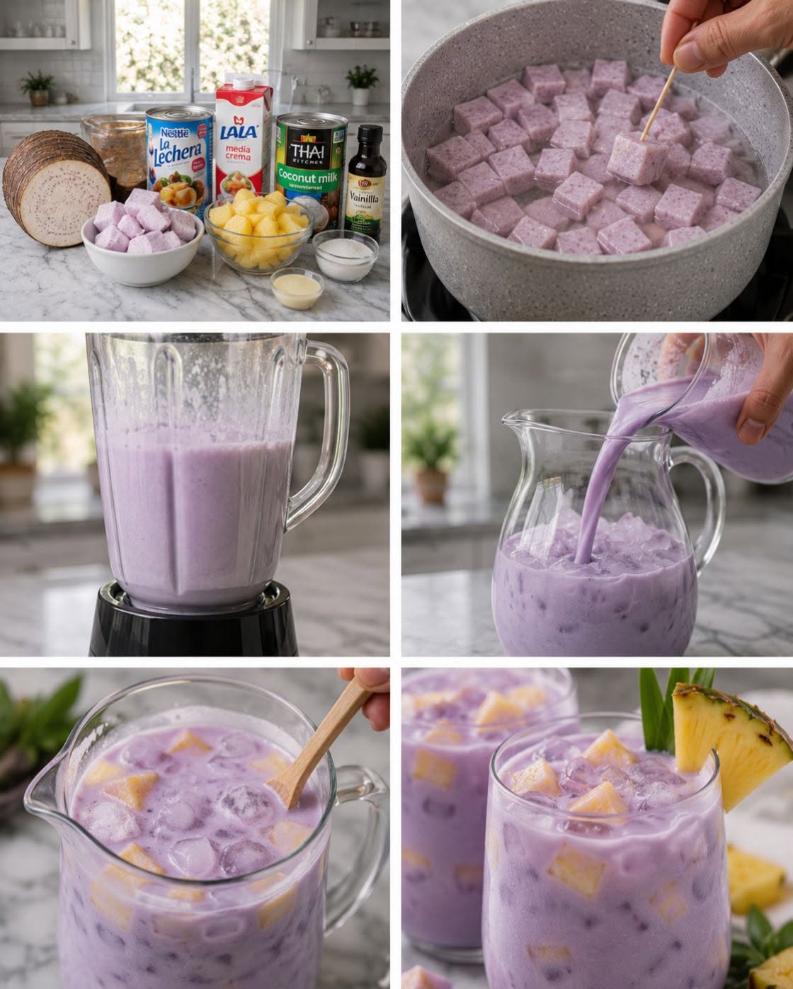 🧋🥥🌴 AGUA FRESCA DE TARO VERSIÓN TROPICAL ✨🤤