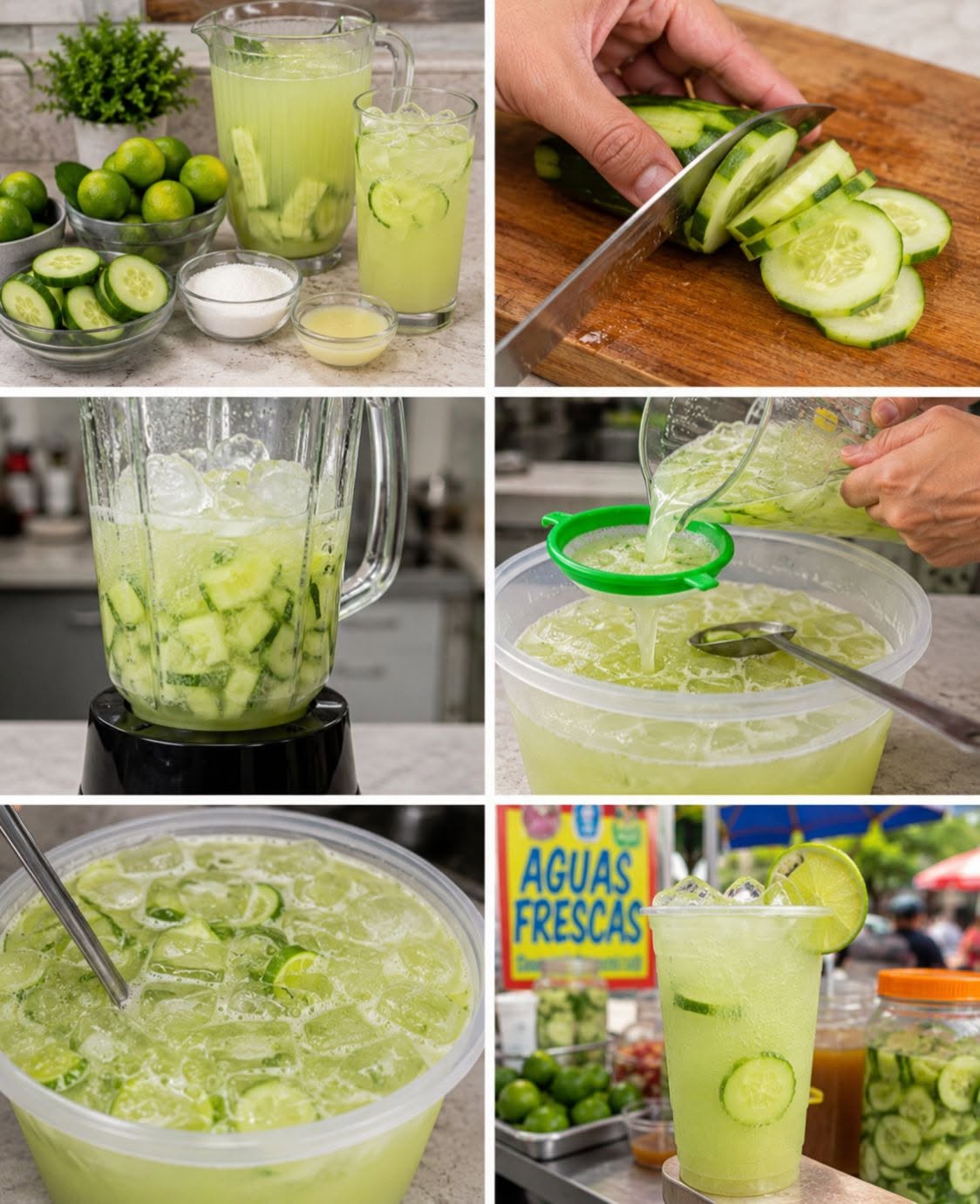 🥒🍋✨ AGUA DE LIMÓN CON PEPINO MUY REFRESCANTE ESTILO PUESTO MEXICANO ✨🤤