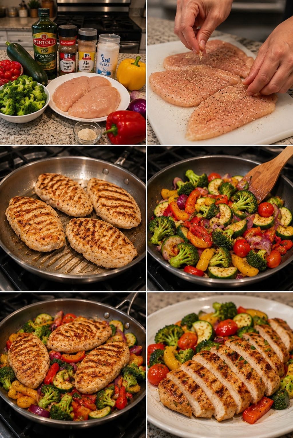 🍗🥦🔥 PECHUGA DE POLLO A LA PLANCHA CON VERDURAS 