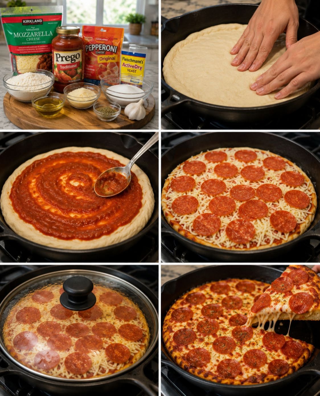 🍕🔥✨ PIZZA DE PEPPERONI CLÁSICA Y FAVORITA AL SARTÉN 