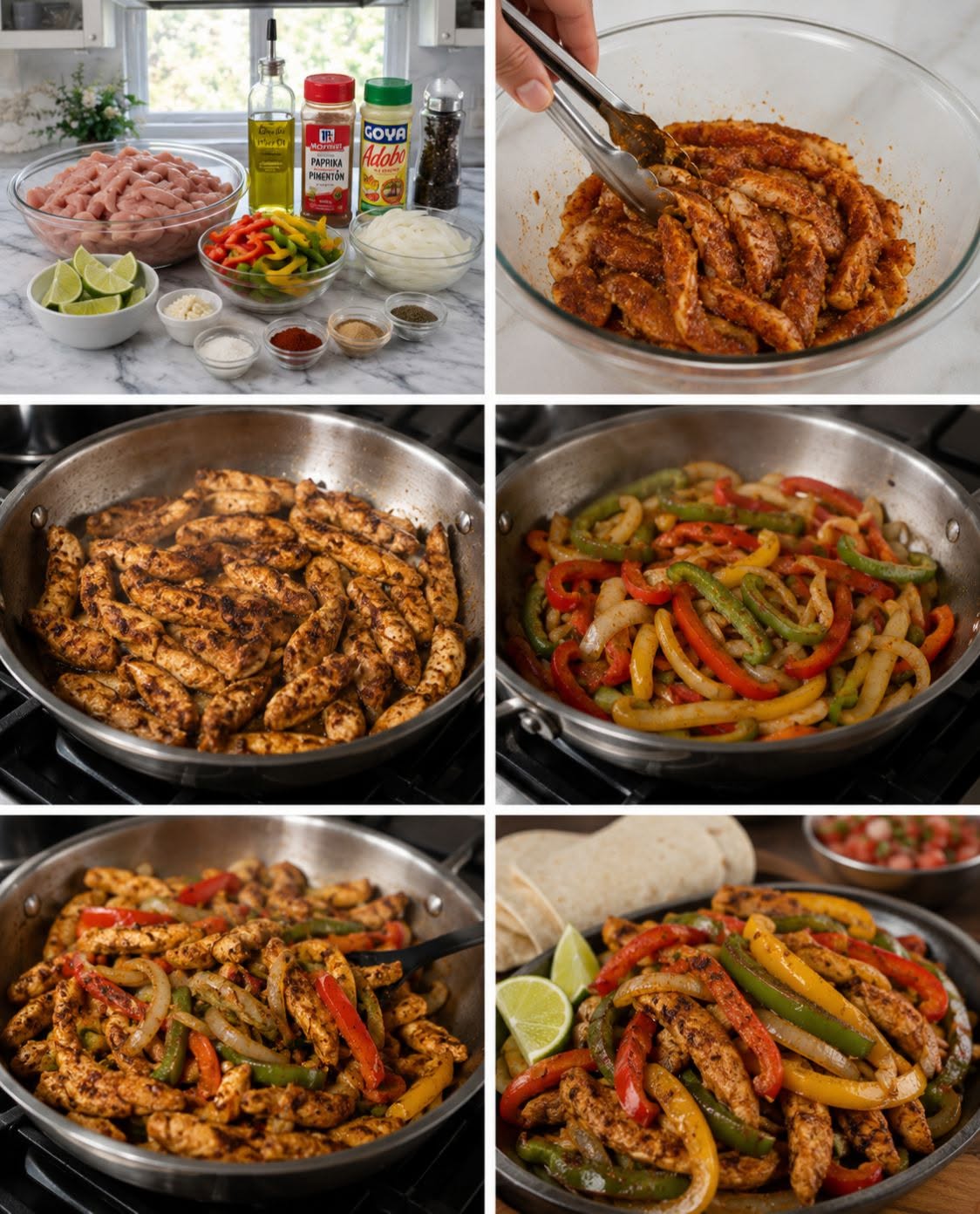 🍗🫑🔥 FAJITAS DE POLLO CON VERDURAS 
