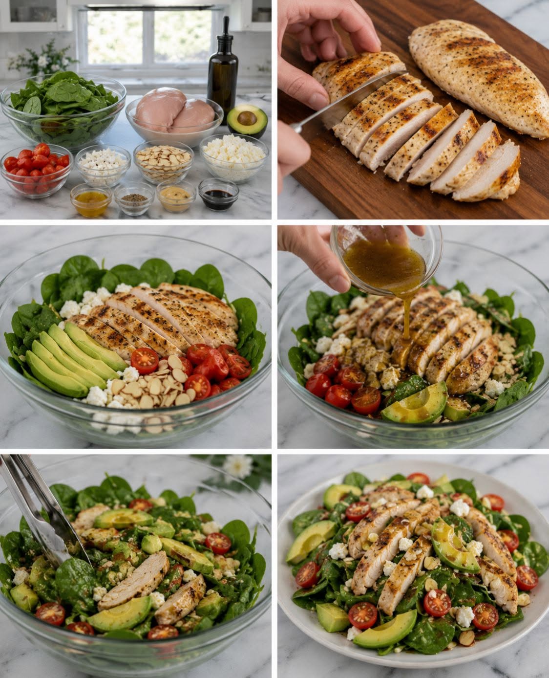 🥗🍗🥑 ENSALADA DE ESPINACA CON PECHUGA DE POLLO Y AGUACATE FIT 