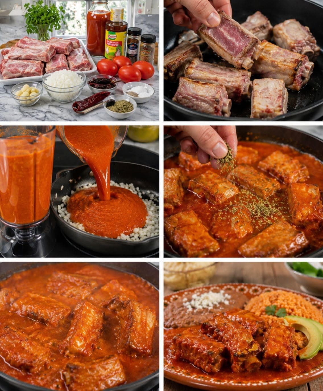 🐷🌶️🔥 COSTILLAS EN SALSA ROJA ESTILO RANCHERO 