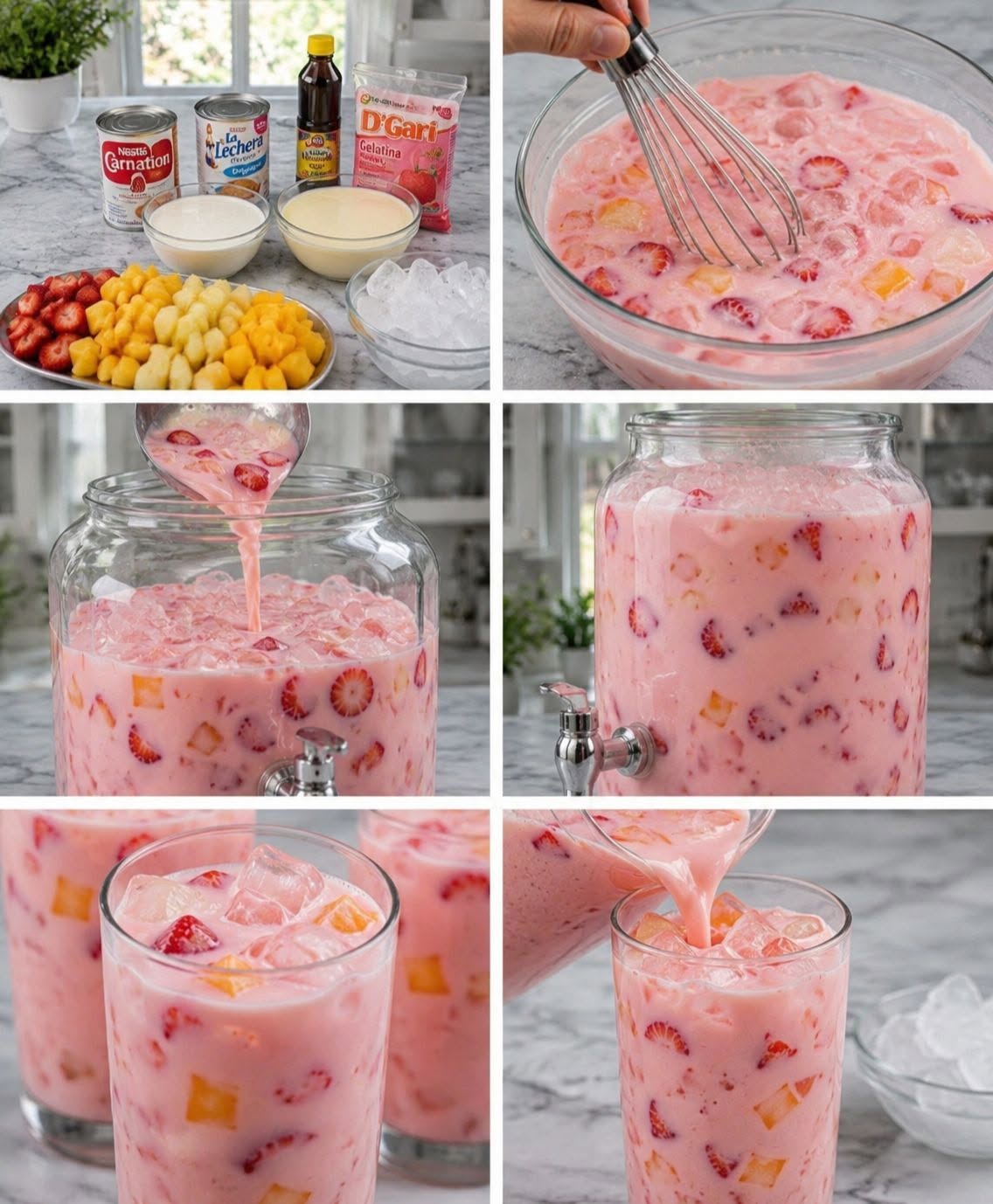 🥤🍓🍍✨ AGUA DE FRUTAS CREMOSA CON HIELO ESTILO MICHOACANA 