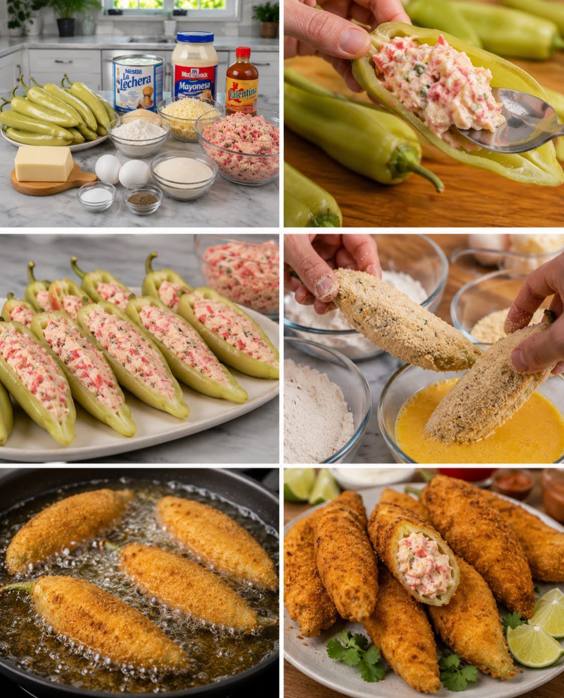 🌶️🦀🔥 CHILES RELLENOS DE ENSALADA TAMPICO ESTILO SINALOA 