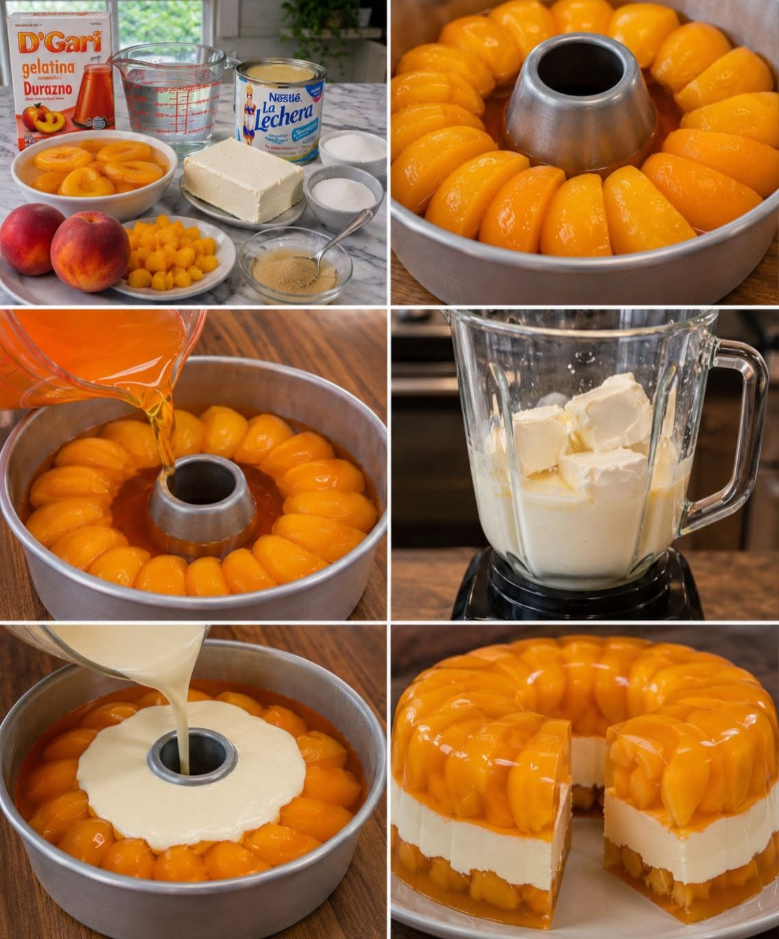 🍑🧀✨ GELATINA ENCAPSULADA DE DURAZNO Y QUESO CREMA 