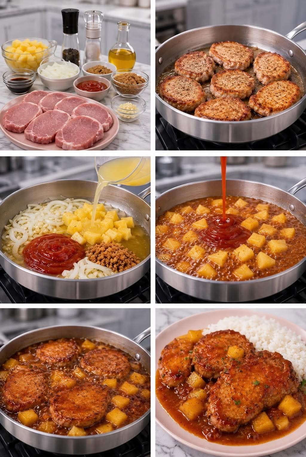 🍍🥩🔥 CHULETAS EN SALSA DE PIÑA 