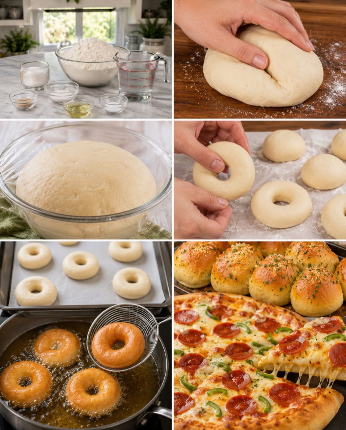 🍞🍕🍩 MASA MAESTRA PARA PIZZA, DONAS Y PANECILLOS DE AJO 