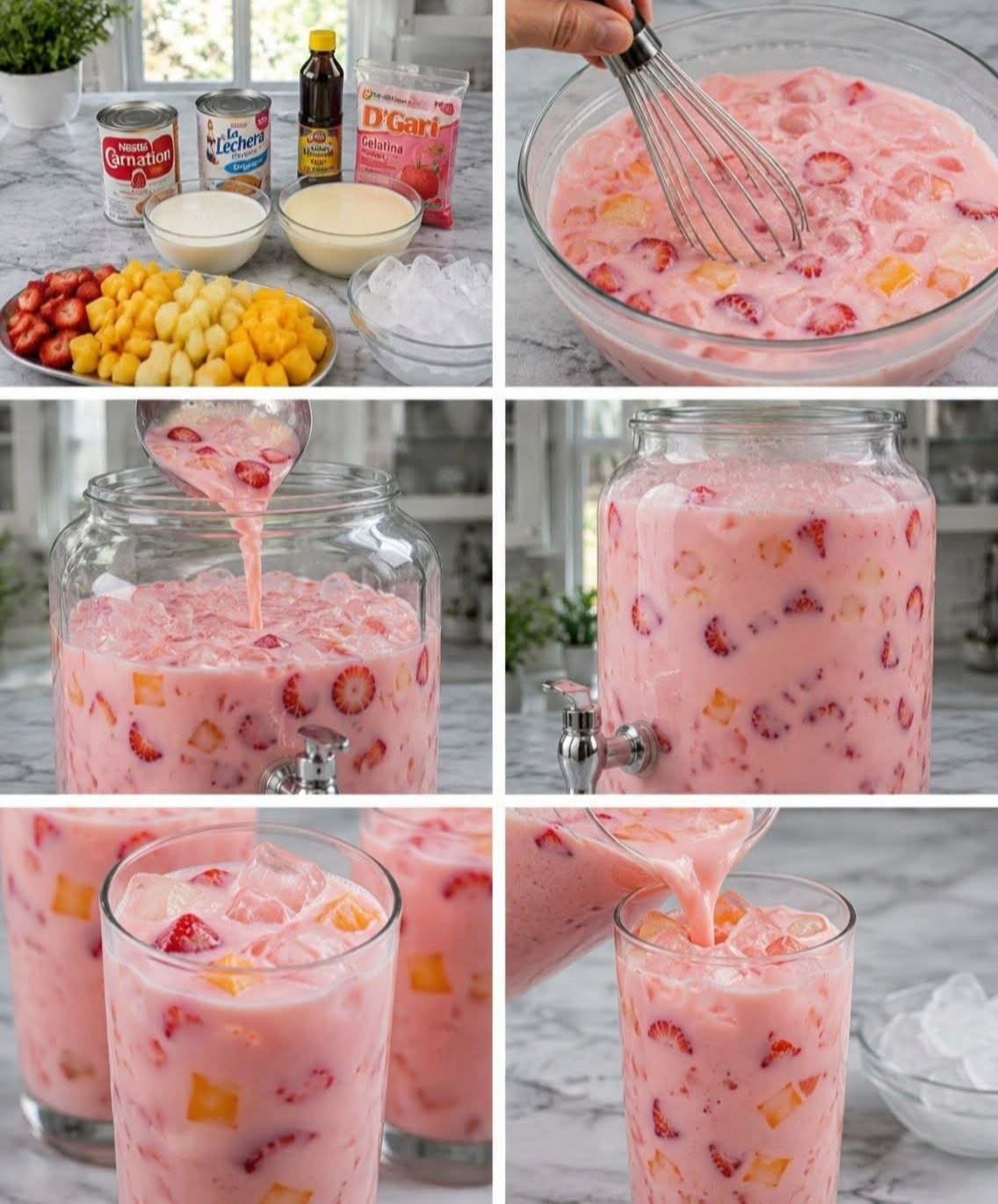 🥤🍓🍍✨ AGUA DE FRUTAS CREMOSA CON HIELO ESTILO MICHOACANA 