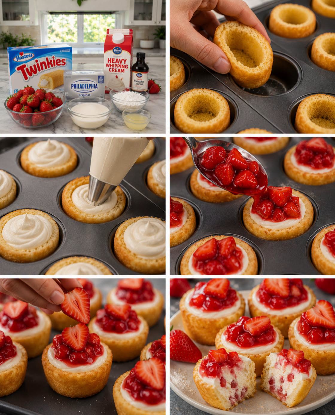 🍓🧁✨ VASITOS TWINKIE DE TARTA DE QUESO CON FRESA