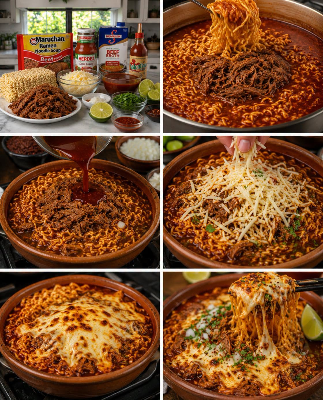 🍜🧀🔥 RAMEN BIRRIA CON QUESO GRATINADO