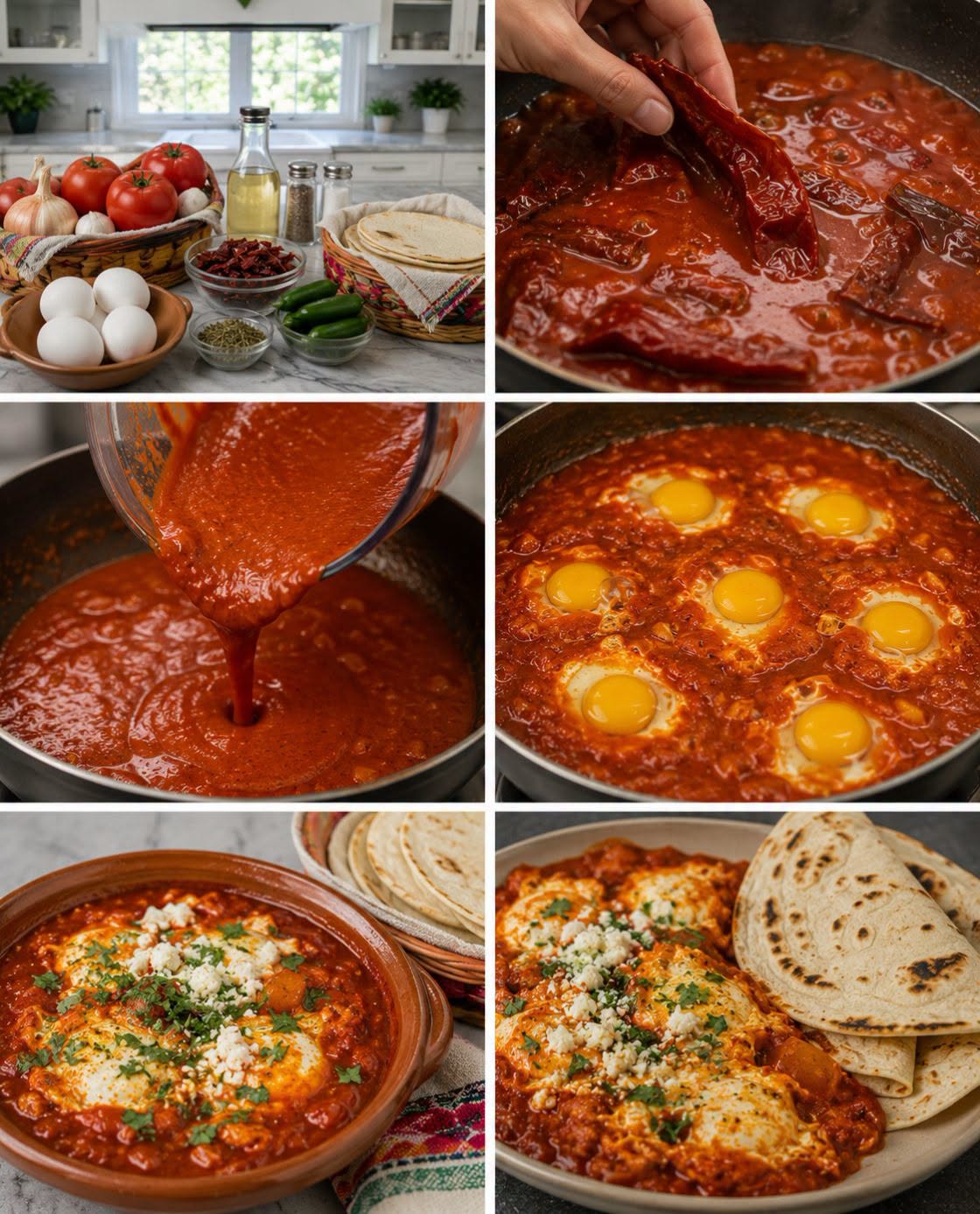 🥚🌶️🔥 HUEVOS EN SALSA ROJA CON TORTILLAS RECIÉN HECHAS