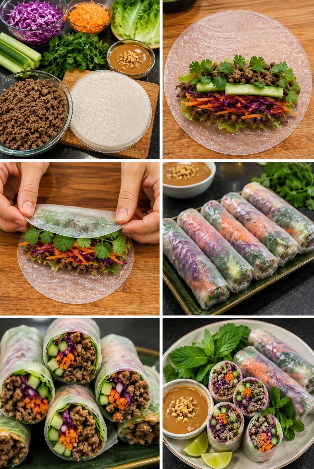 🥢🥩🌿 ROLLITOS VIETNAMITAS DE CARNE MOLIDA DE RES