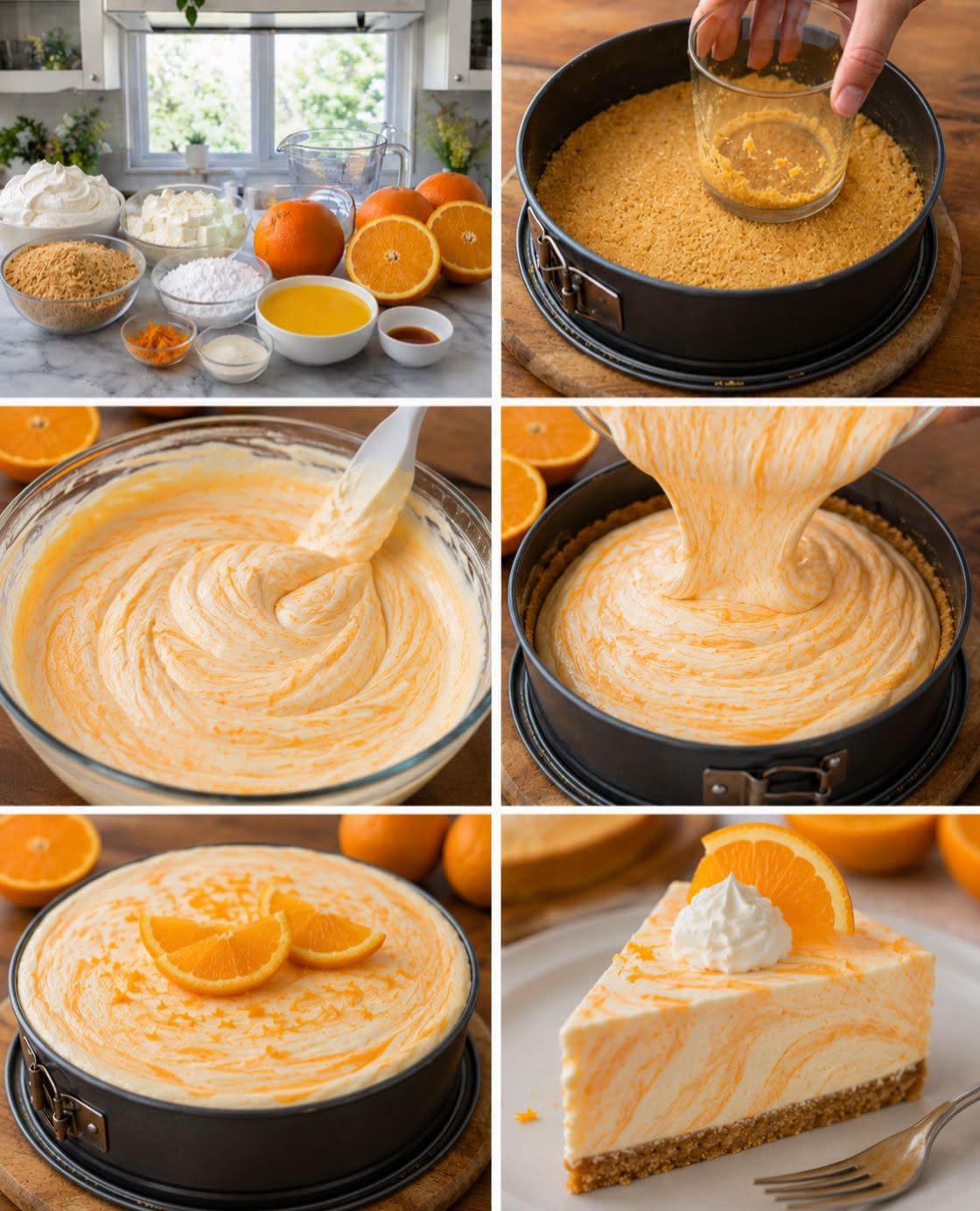 🍊🍰✨ CHEESECAKE DE NARANJA SIN HORNO
