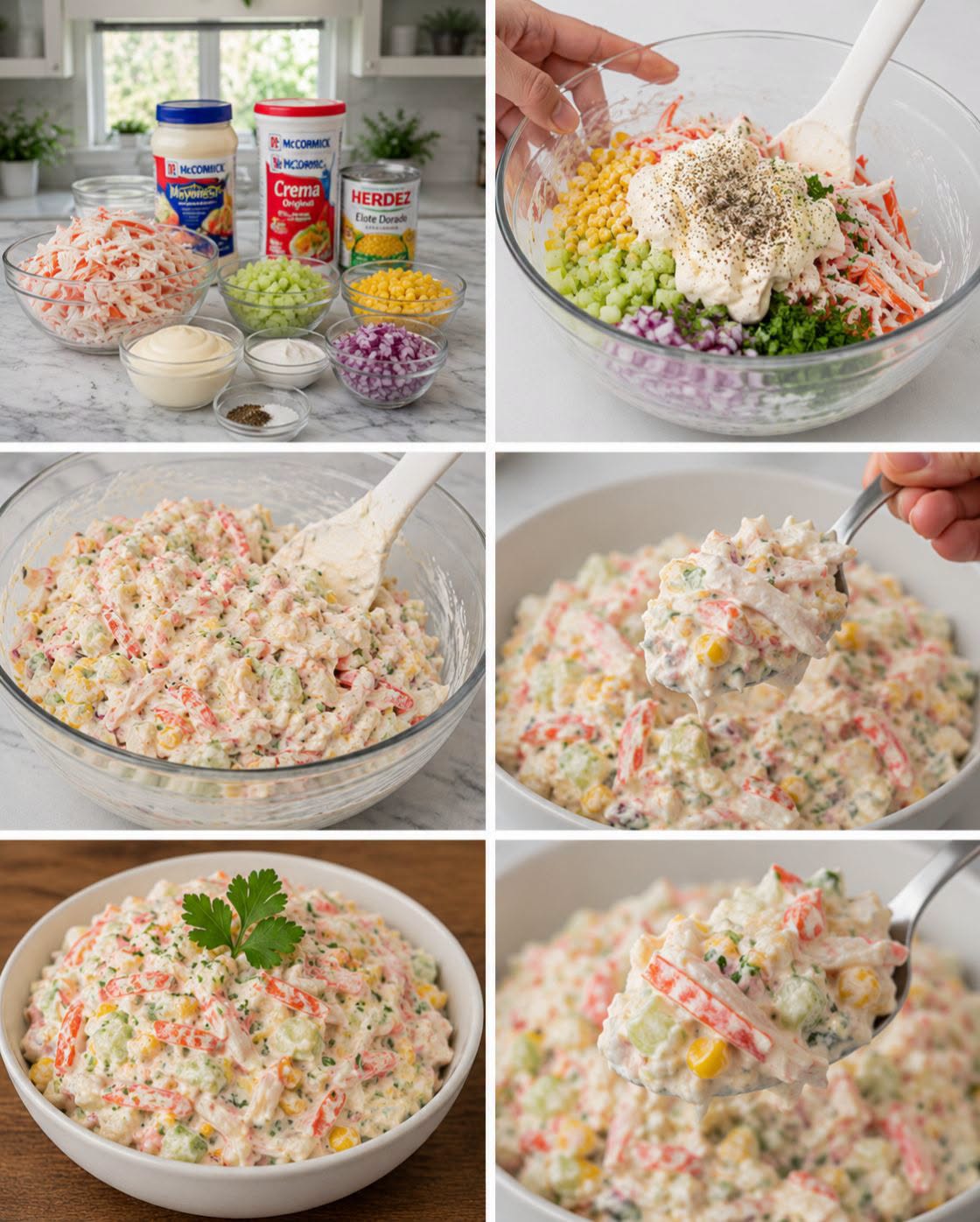 🦀🥗✨ ENSALADA DE SURIMI CREMOSA ESTILO RESTAURANTE
