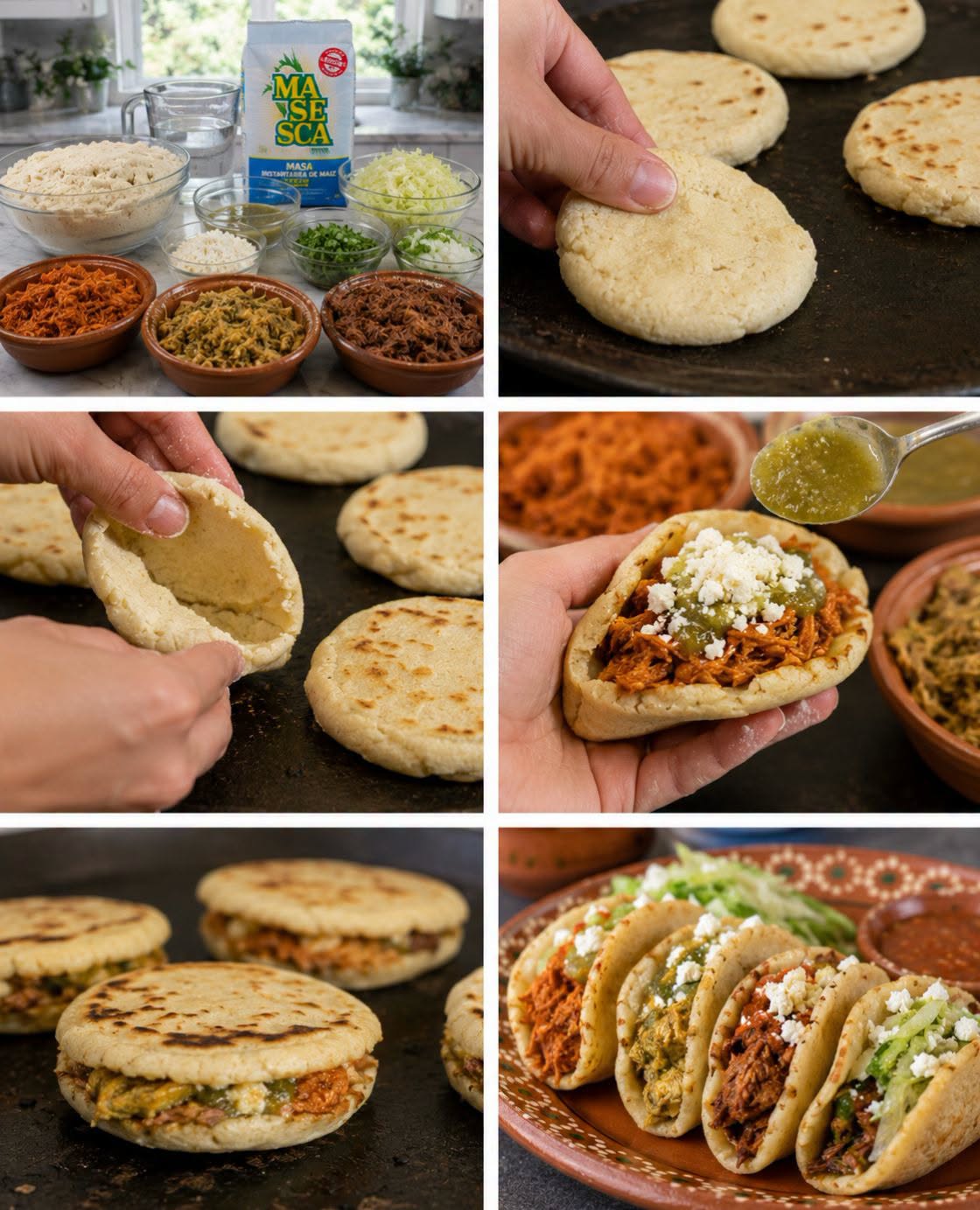🌽🫓✨ GORDITAS DE MAÍZ RELLENAS DE GUISADOS 
