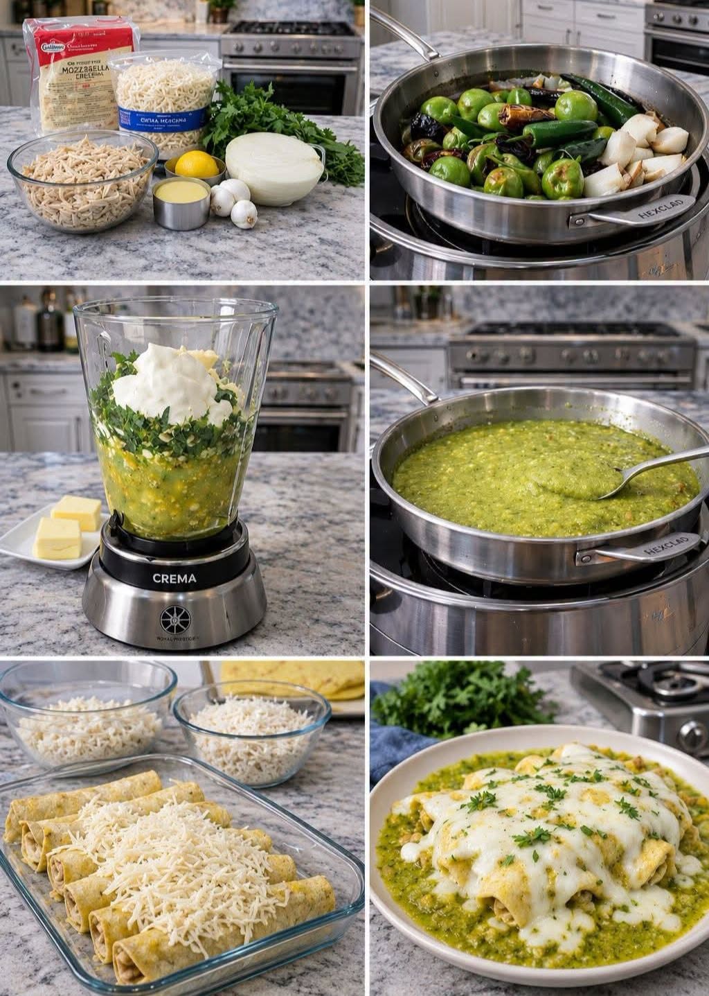 🌮💚✨ ENCHILADAS SUIZAS VERDES CREMOSAS ✨🧀