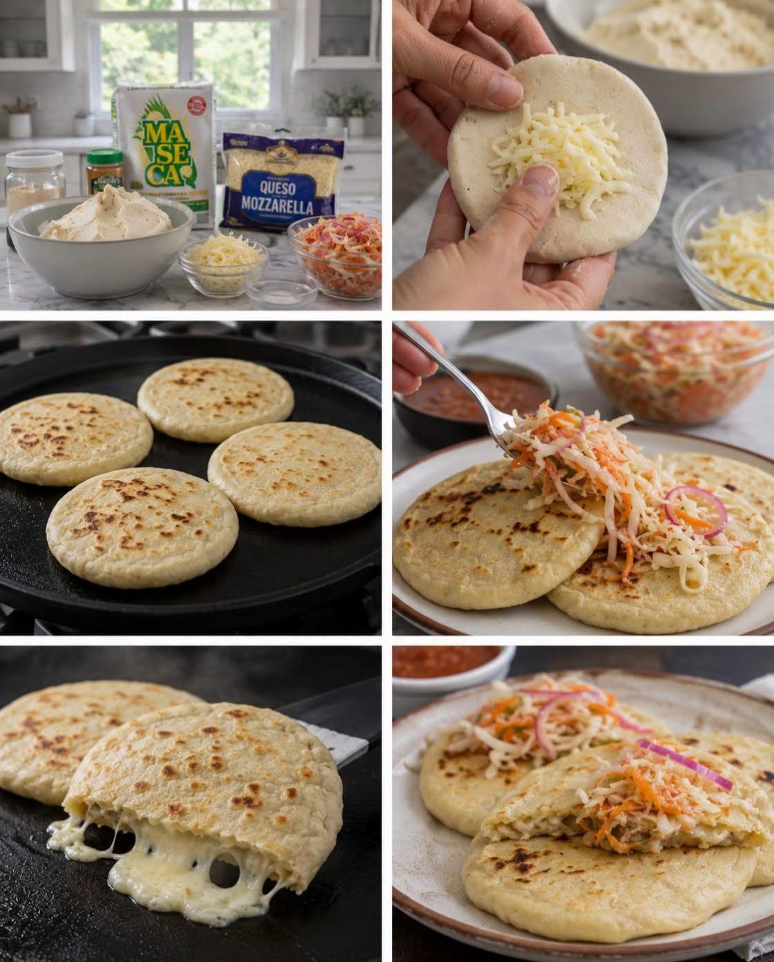 🫓🧀🇸🇻 PUPUSAS DE QUESO SALVADOREÑAS CON CURTIDO DE REPOLLO