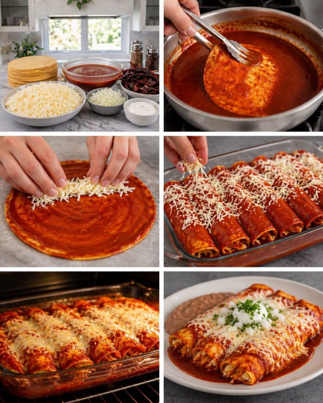 🌮🧀🔥 ENCHILADAS ROJAS DE QUESO ESTILO CASERO
