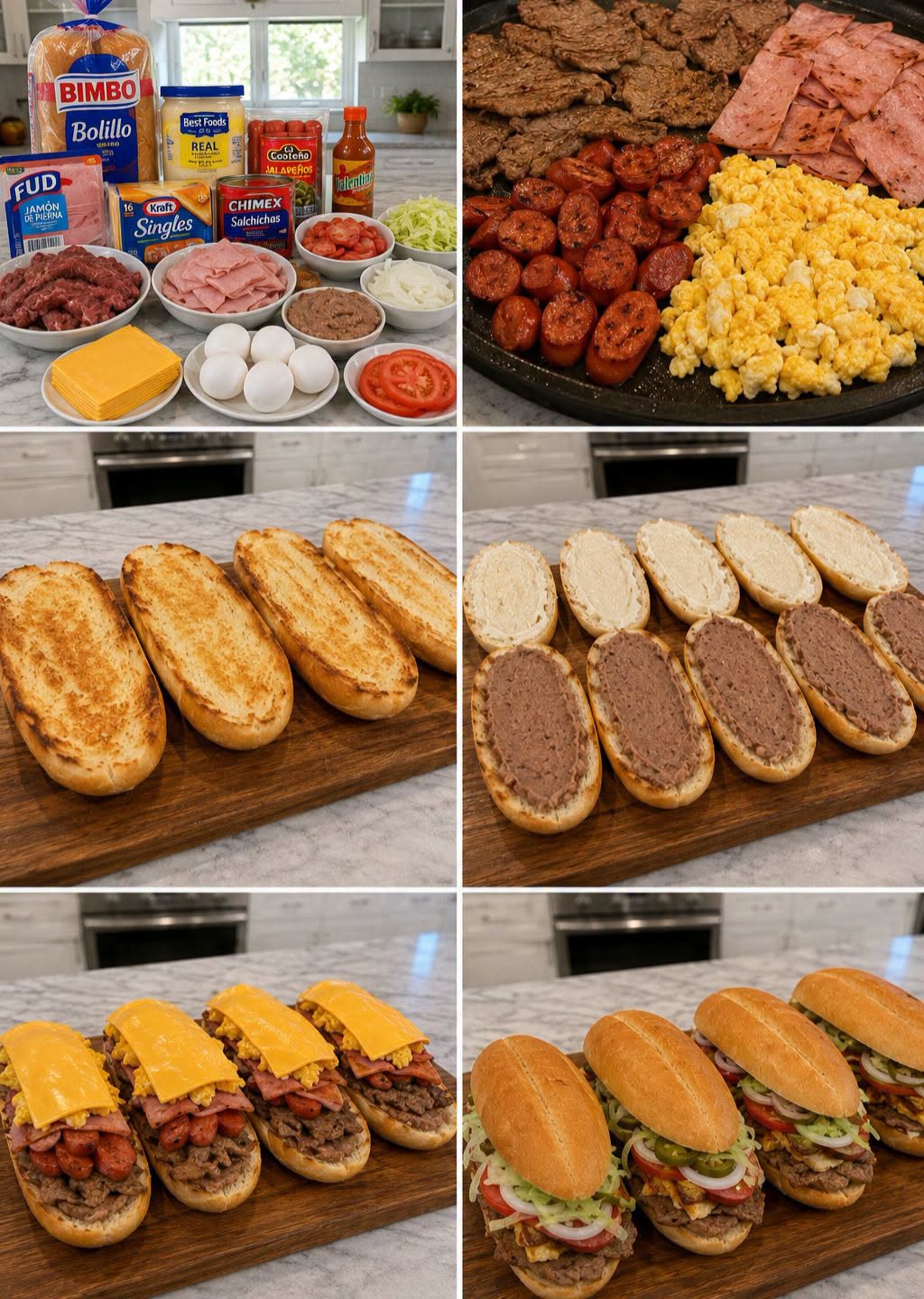 🥪🔥🧀 TORTA NORTEÑA SUPREMA DE CARNE, JAMÓN, SALCHICHA, HUEVO Y QUESO
