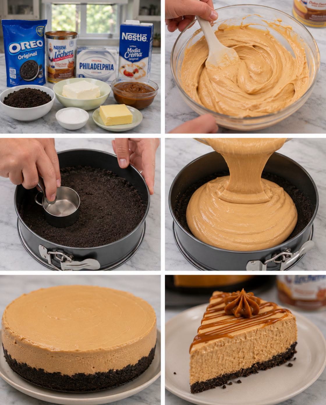 🍮🤎✨ CHEESECAKE DE DULCE DE LECHE SIN HORNO