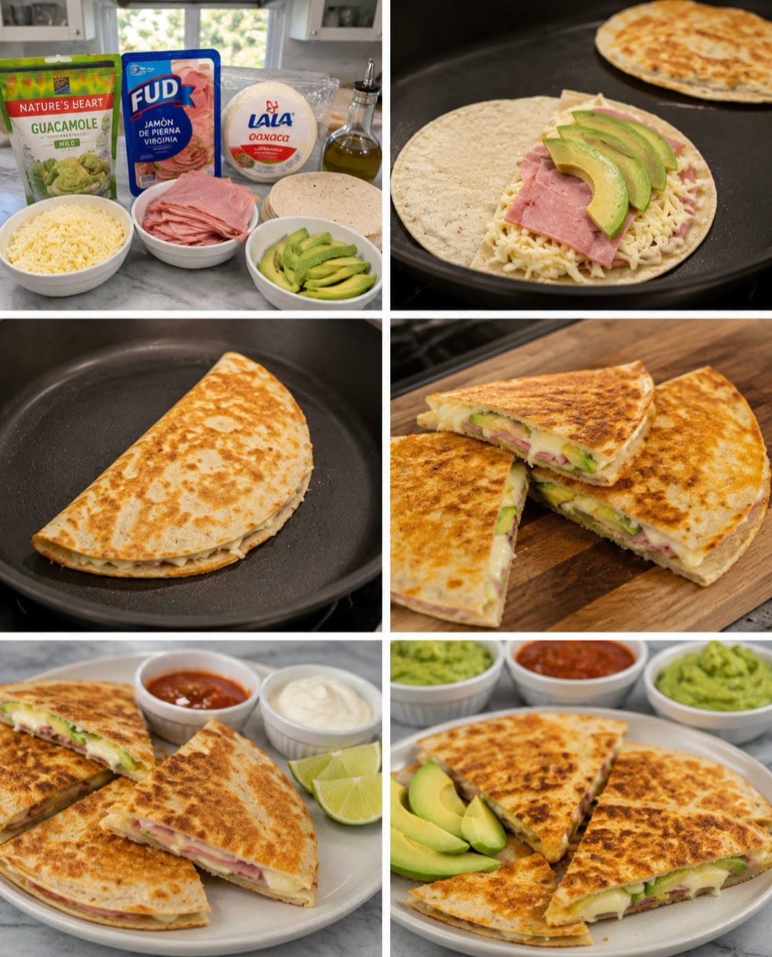 🥪🧀🥑 QUESADILLAS DORADAS DE JAMÓN, QUESO Y AGUACATE
