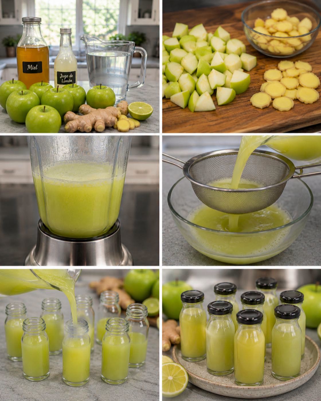 🍏🫚⚡ SHOT DE MANZANA VERDE Y JENGIBRE