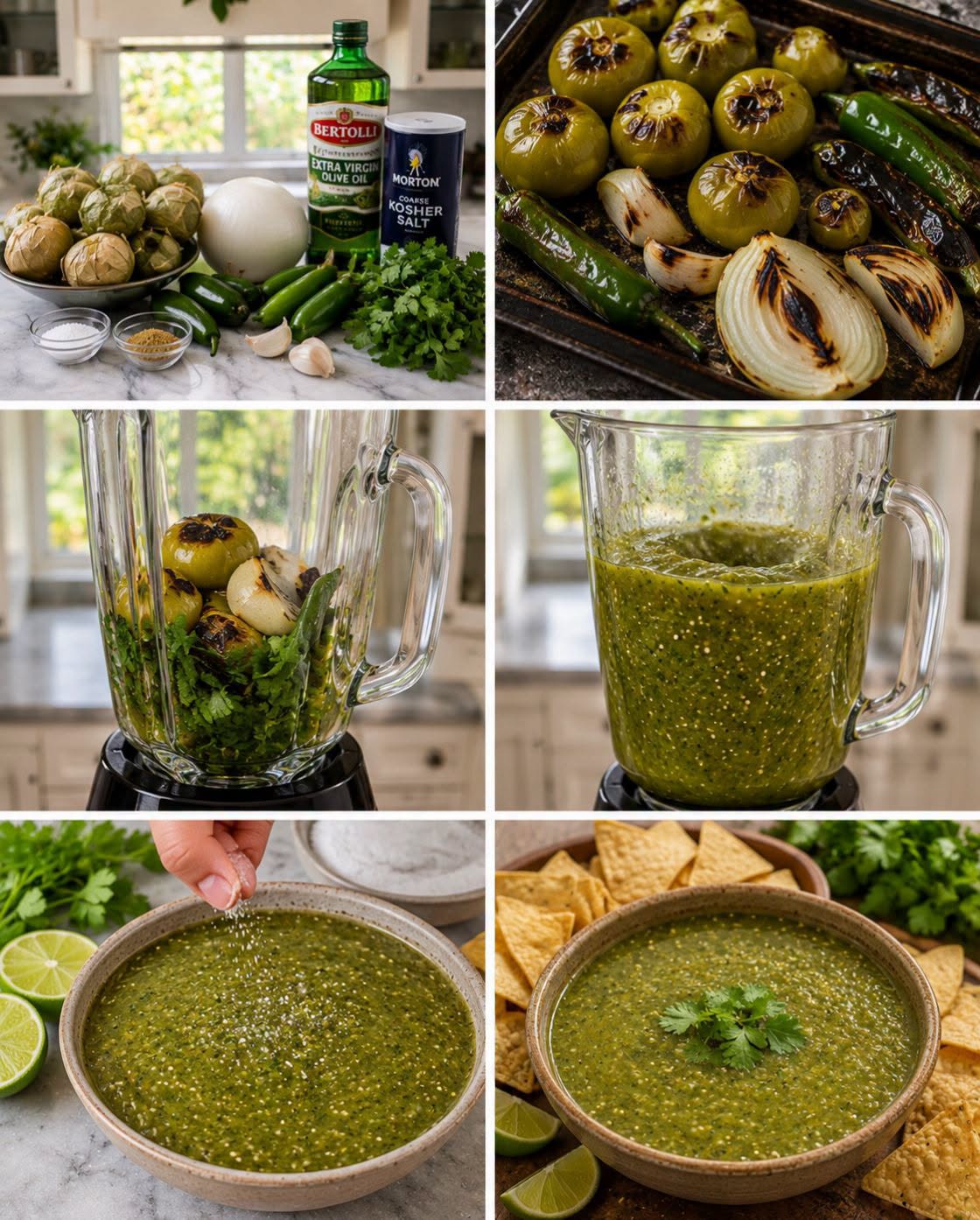 🌿🔥 SALSA VERDE TATEMADA DE TOMATILLO Y SERRANO