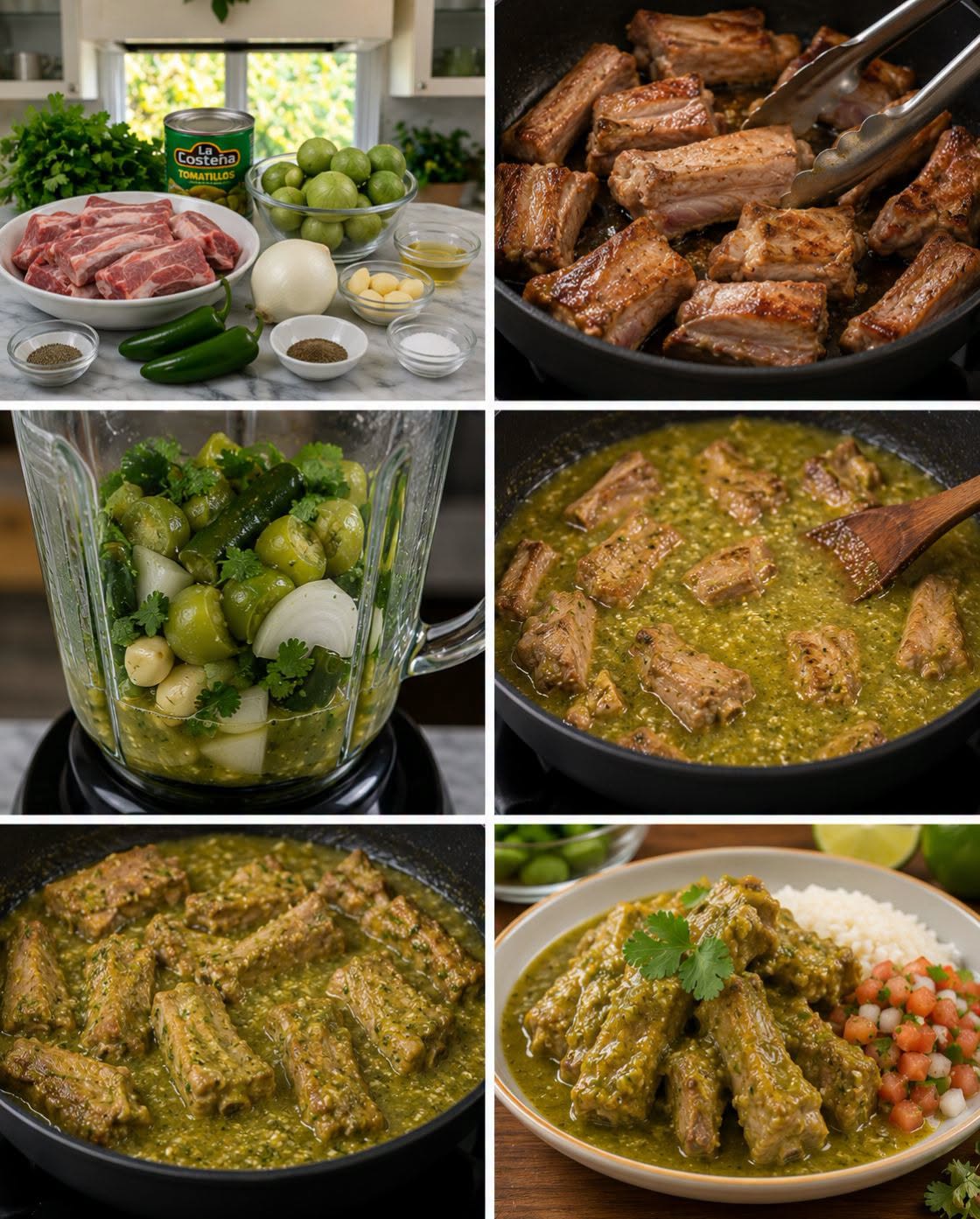 🥩🌿🍲 COSTILLAS DE PUERCO EN SALSA VERDE