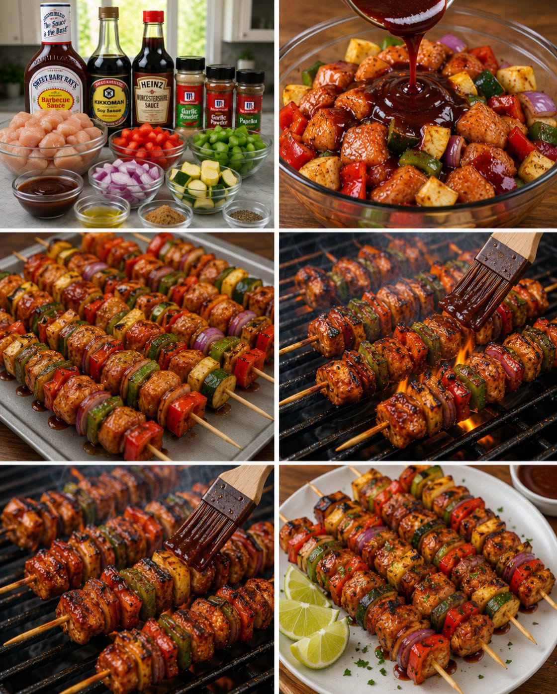 🍢🍗🔥 BROCHETAS DE POLLO BBQ A LA PARRILLA
