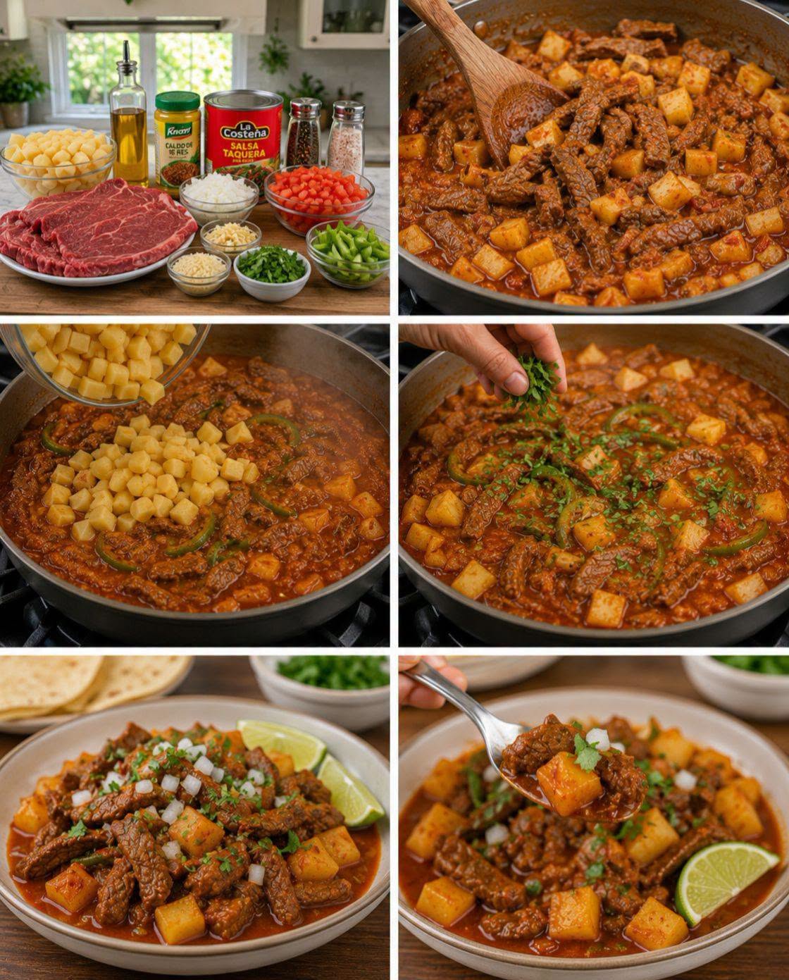 🥩🥔🌶️ BISTEC CON PAPAS EN SALSA TAQUERA