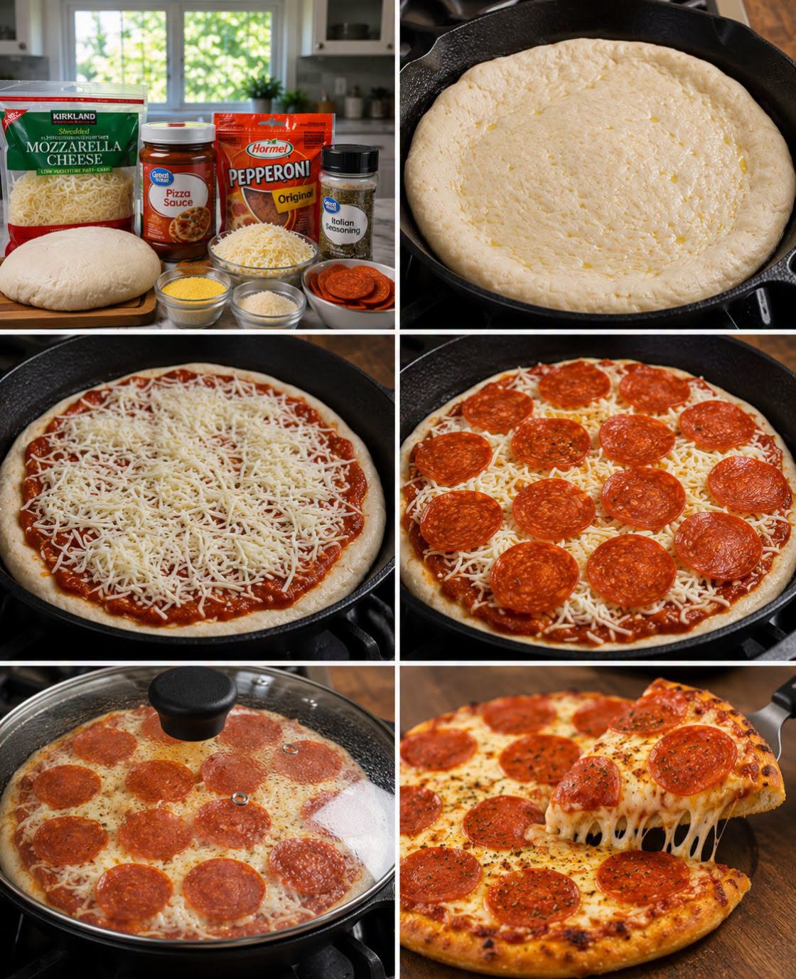 🍕🍅🧀 PIZZA DE PEPPERONI EN SARTÉN
