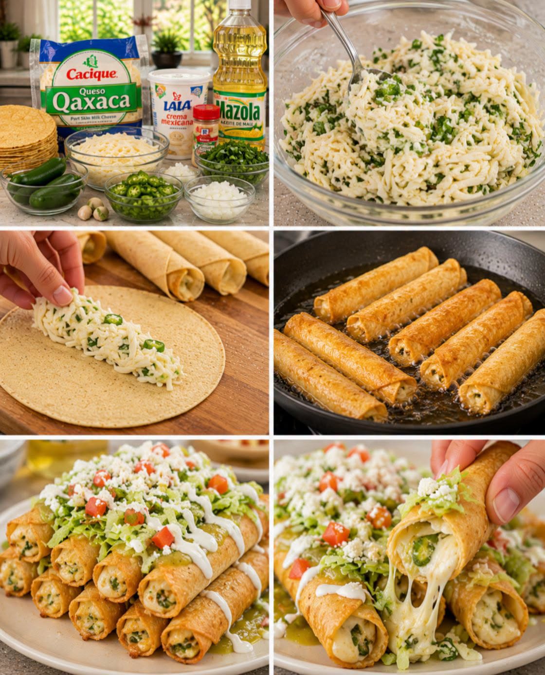 🌮🧀🔥 FLAUTAS DE QUESO OAXACA Y JALAPEÑO