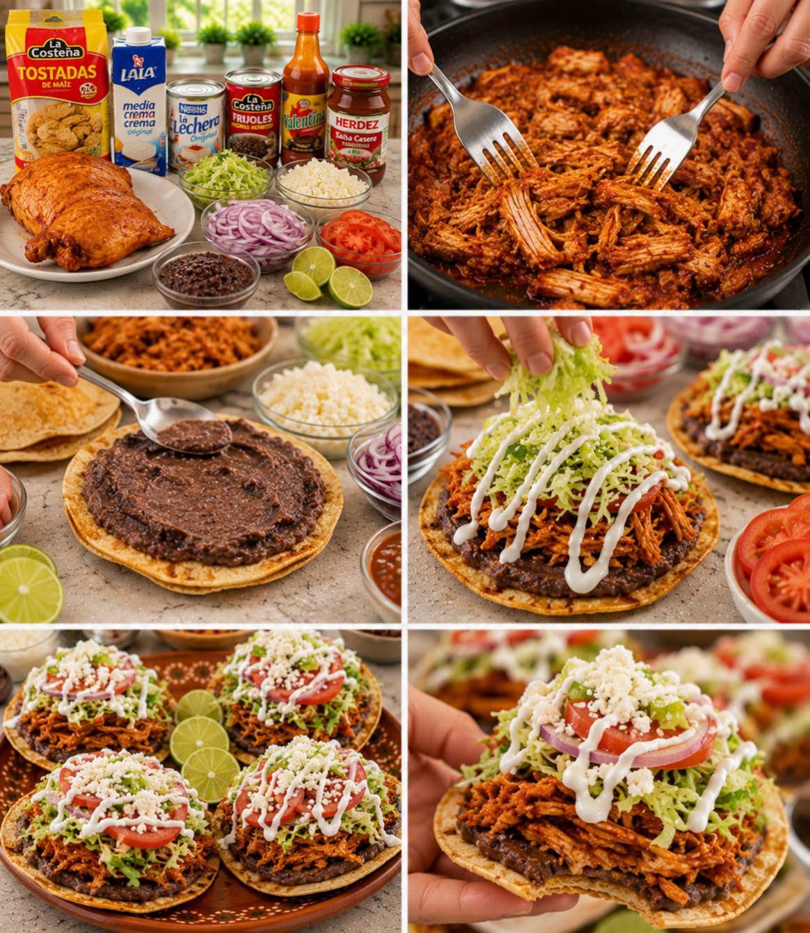🌮🔥 TOSTADAS DE PIERNA DE PUERCO ADOBADA