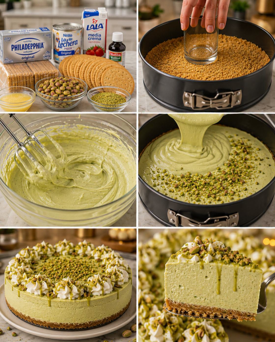 🍰💚✨ CHEESECAKE DE PISTACHE SIN HORNO