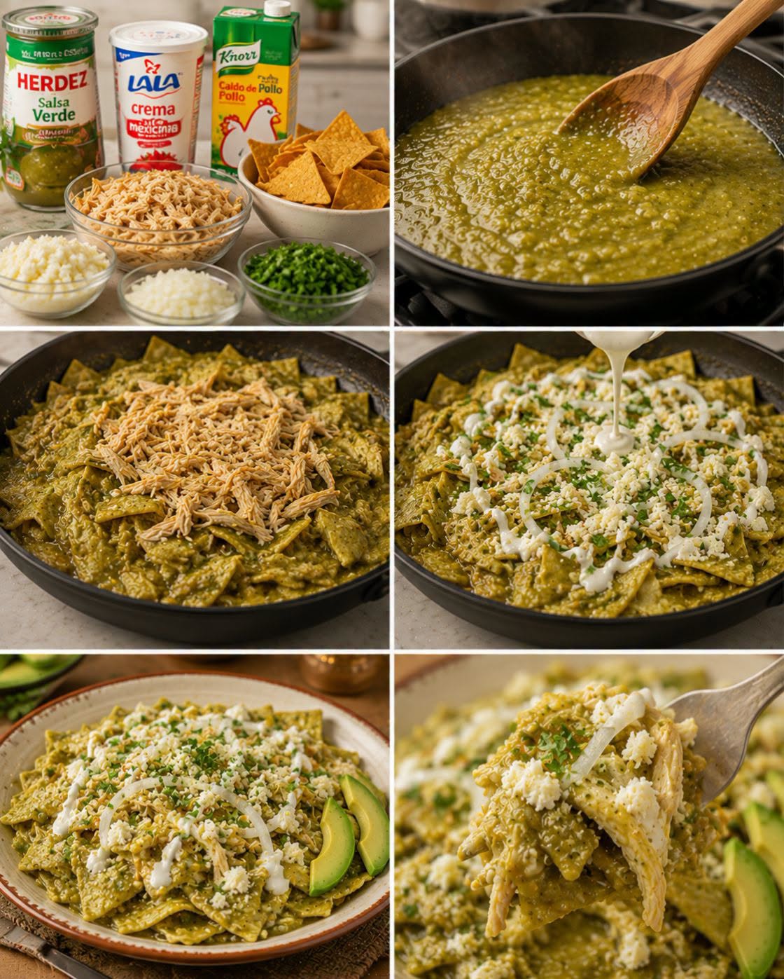 🍽️🌿✨ CHILAQUILES VERDES CON POLLO