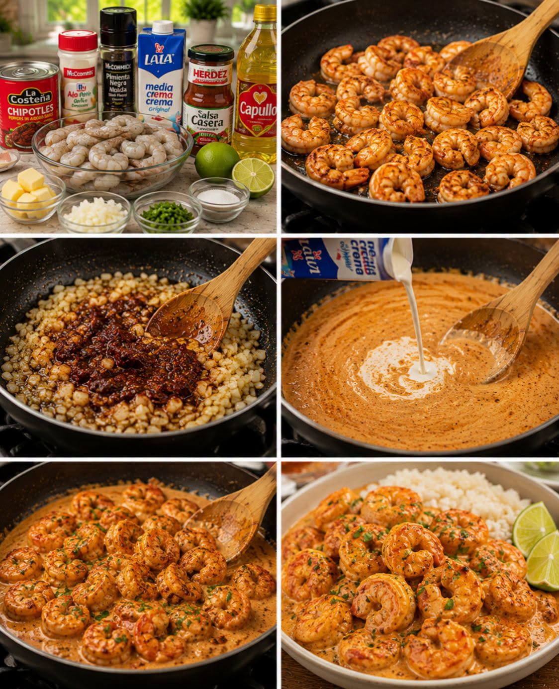 🍤🌶️🥛 CAMARONES AL CHIPOTLE CREMOSOS Y SABROSOS