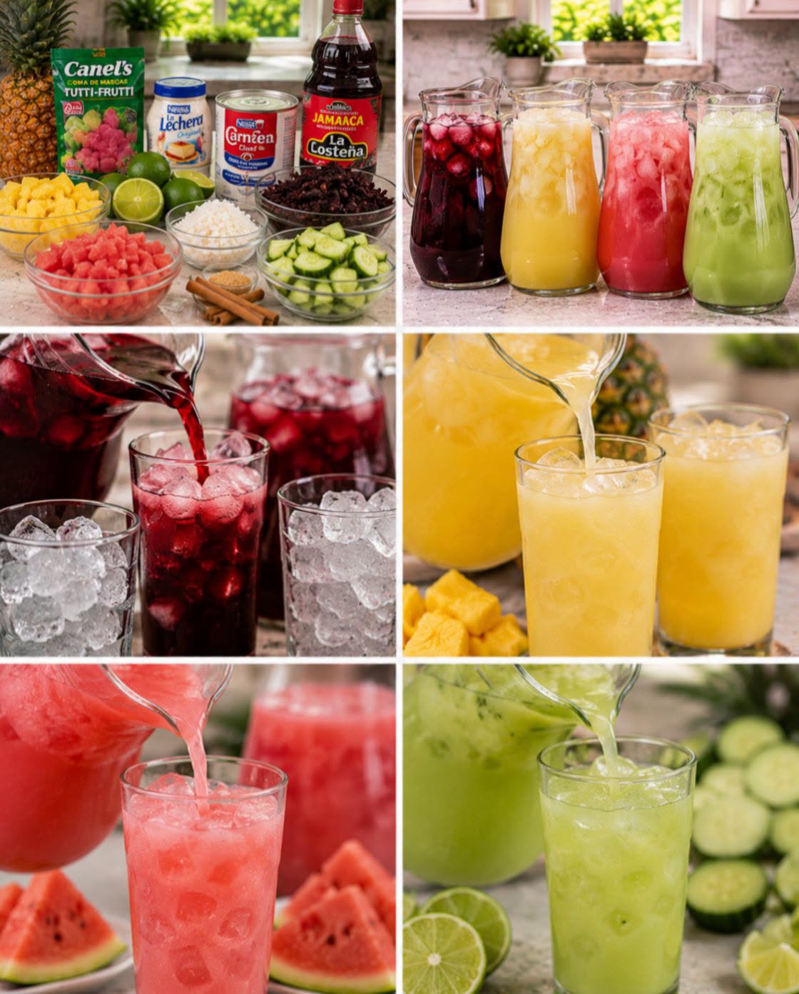 🥤☀️✨ 4 AGUAS FRESCAS IDEALES PARA EL CALOR
