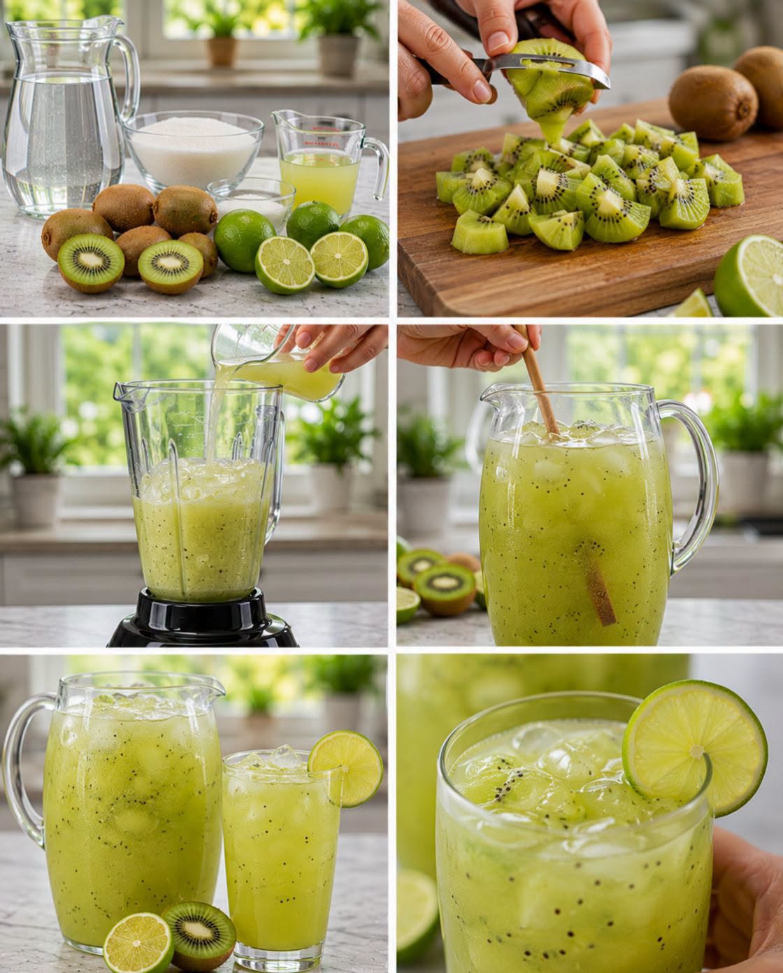 🥝🍋🧊✨ AGUA DE KIWI Y LIMÓN