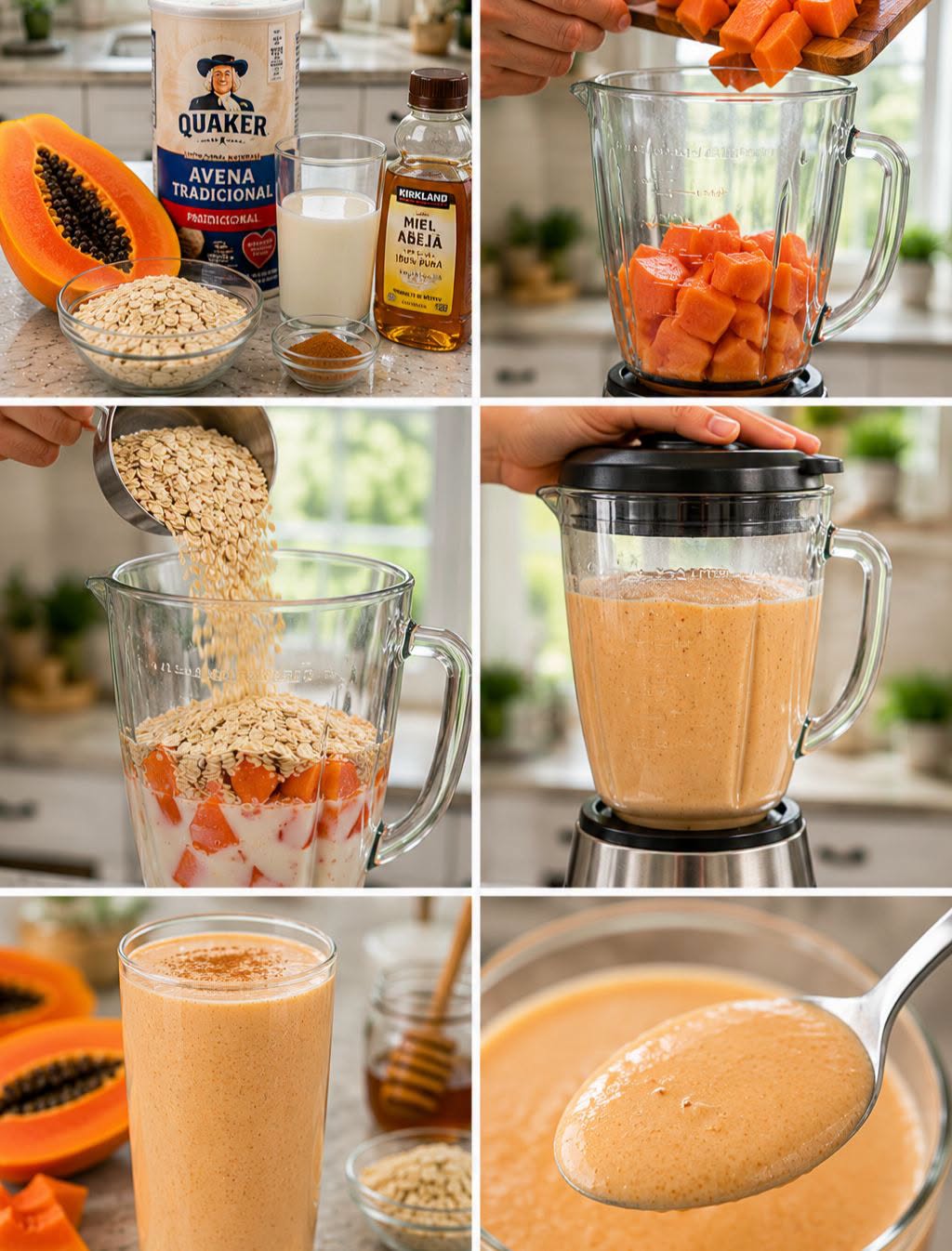 🥭🥛🌾✨ LICUADO DE PAPAYA CON AVENA