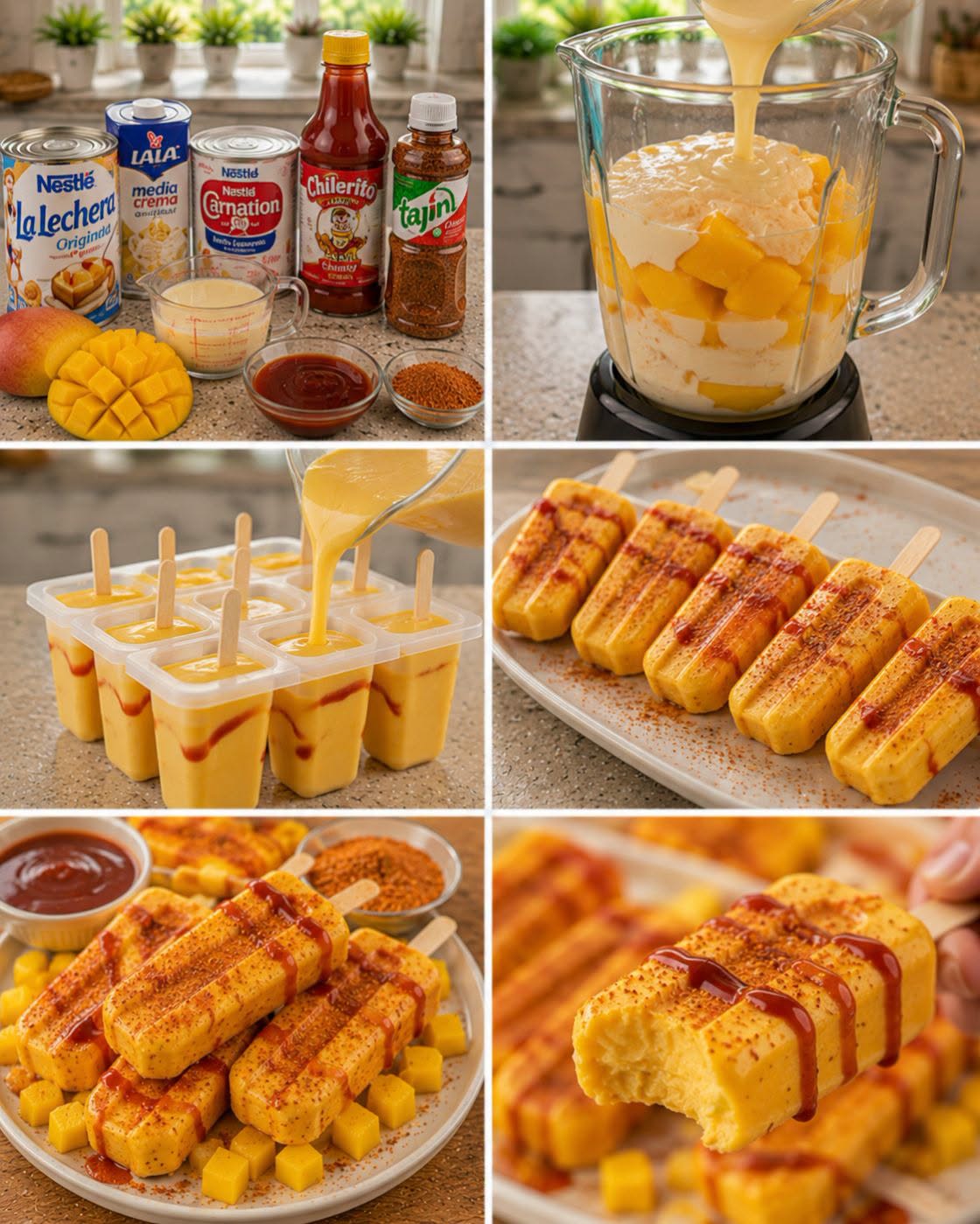🥭🍦🌶️✨ PALETAS CREMOSAS DE MANGO CON CHAMOY Y TAJÍN