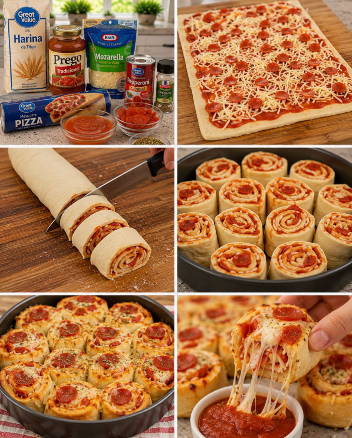 🍕🧀✨ ROLLITOS DE PIZZA HORNEADOS