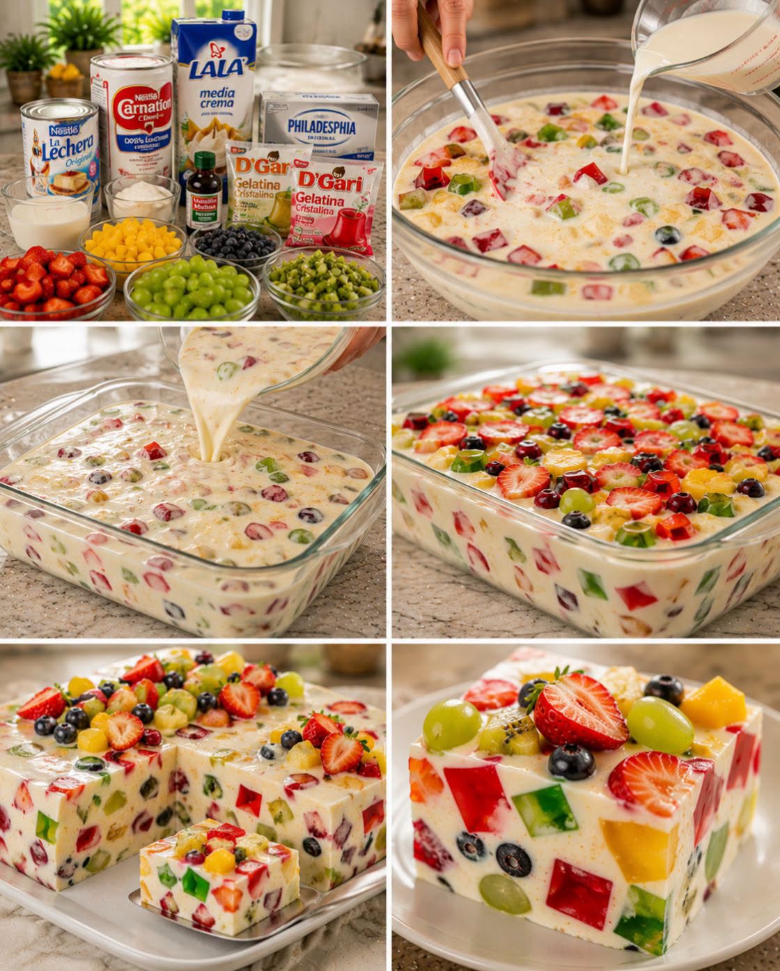🍓🥭🍇✨GELATINA DE TRES LECHES CON FRUTAS