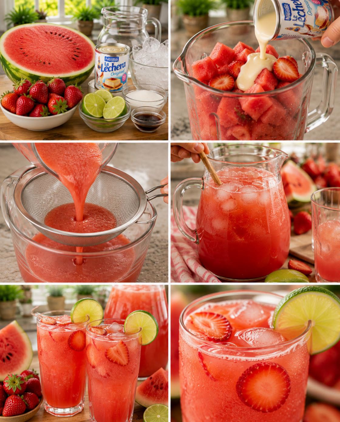 🍉🍓🥤 AGUA FRESCA DE SANDÍA CON FRESA